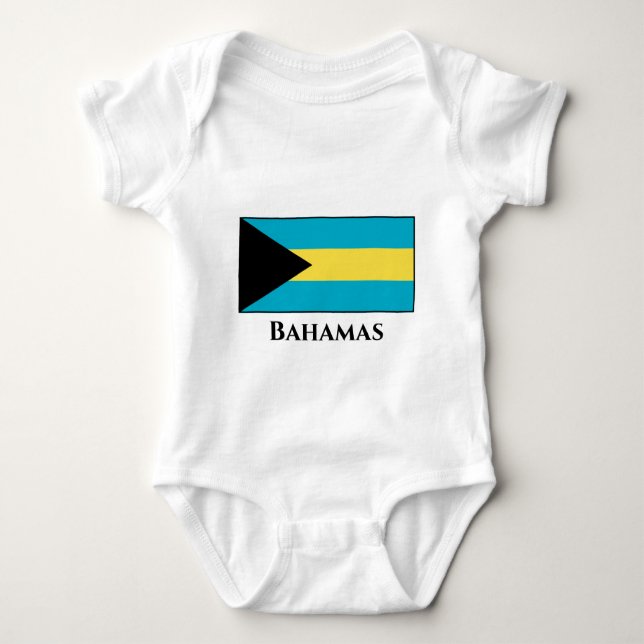Body Para Bebé Bandera de Bahamas (Anverso)