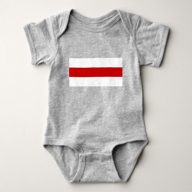 Body Para Bebé Bandera de Bielorrusia (rojo y blanco) (Anverso)