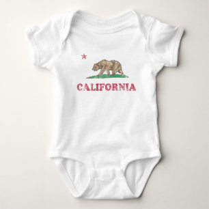 Body Para Bebé Bandera de California Retro Fade