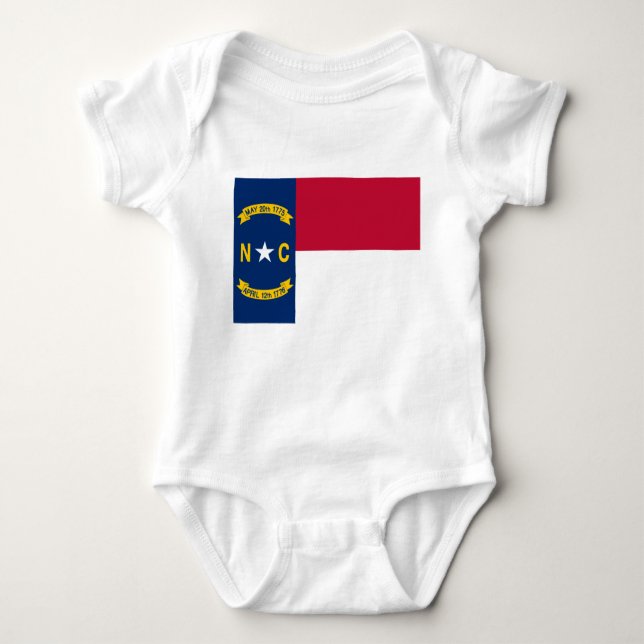 Body Para Bebé Bandera de Carolina del Norte Baby Bodysuit (Anverso)