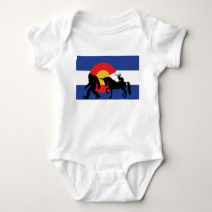 Body Para Bebé Bandera de Colorado con Unicornio, Pie de caballo