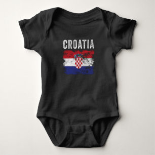 Body Para Bebé Bandera de Croacia en problemas - Bandera croata