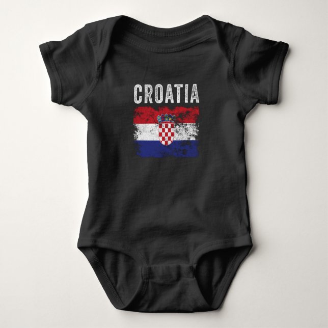 Body Para Bebé Bandera de Croacia en problemas - Bandera croata (Anverso)