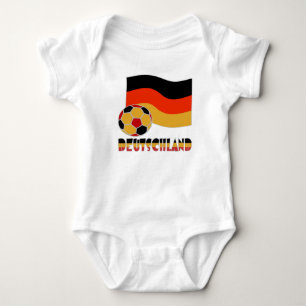 Body Para Bebé Bandera de Deutschland con pelota de fútbol borde