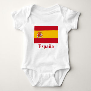 Body Para Bebé Bandera de España con nombre en español