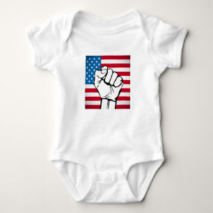 Body Para Bebé Bandera de Estados Unidos Puño en ascenso