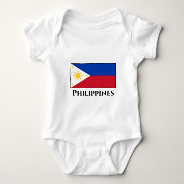 Body Para Bebé Bandera de Filipinas (Anverso)
