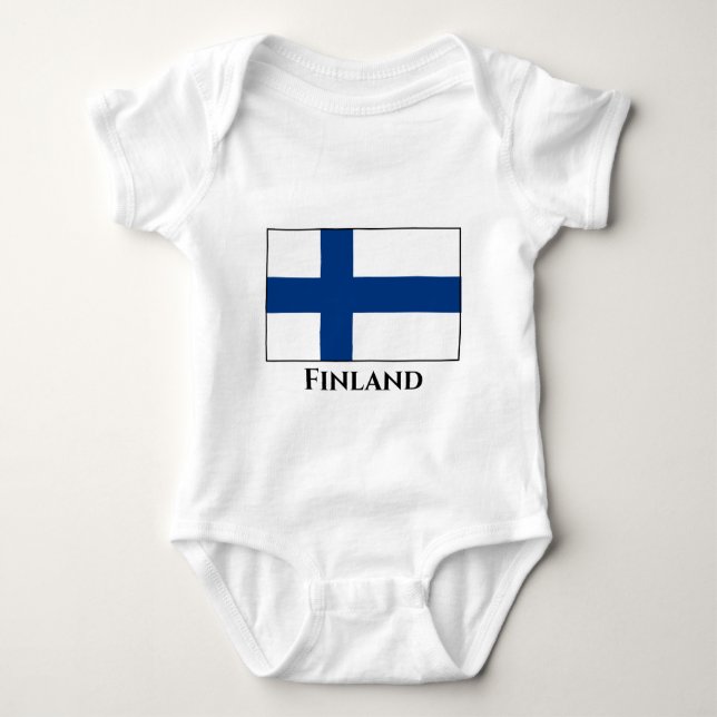 Body Para Bebé Bandera de Finlandia (finlandesa) (Anverso)