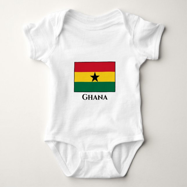 Body Para Bebé Bandera de Ghana (Anverso)