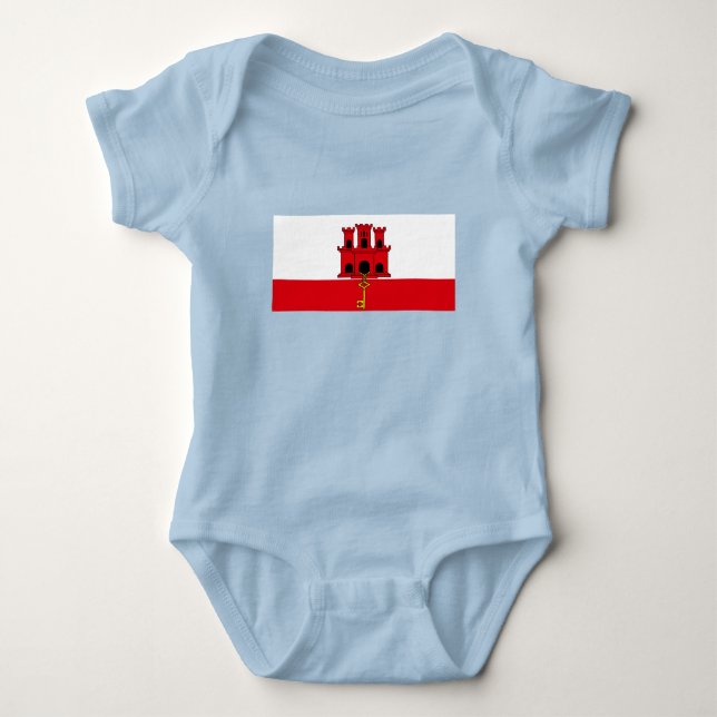 Body Para Bebé Bandera de Gibraltar (Anverso)