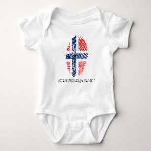 Body Para Bebé Bandera de huellas dactilares de Noruega