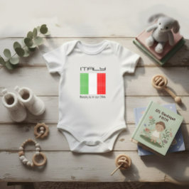 Body Para Bebé Bandera de Italia Baby Bodysuit