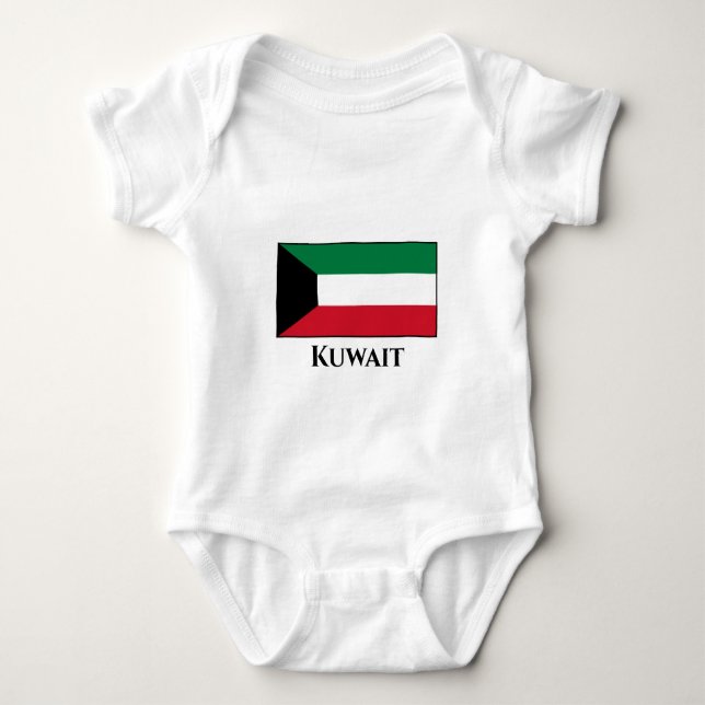 Body Para Bebé Bandera de Kuwait (Anverso)