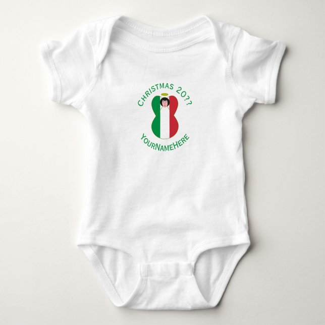 Body Para Bebé Bandera de los Navidades de ángel italianos de muj (Anverso)