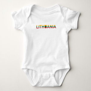 Body Para Bebé Bandera de mapa lituano simple y moderna de Lituan