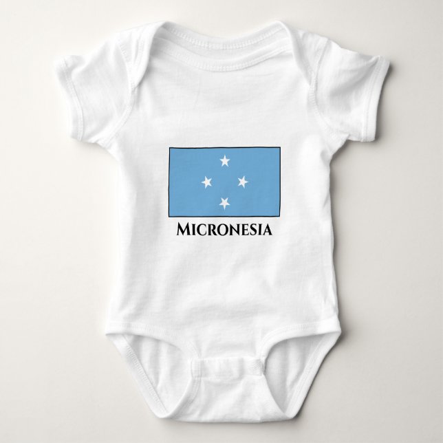 Body Para Bebé Bandera de Micronesia (Anverso)