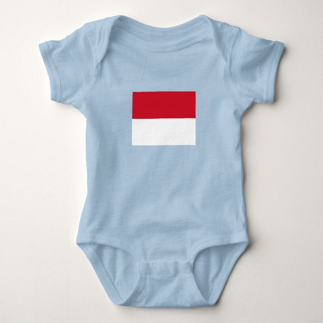 Body Para Bebé Bandera de Mónaco (Anverso)