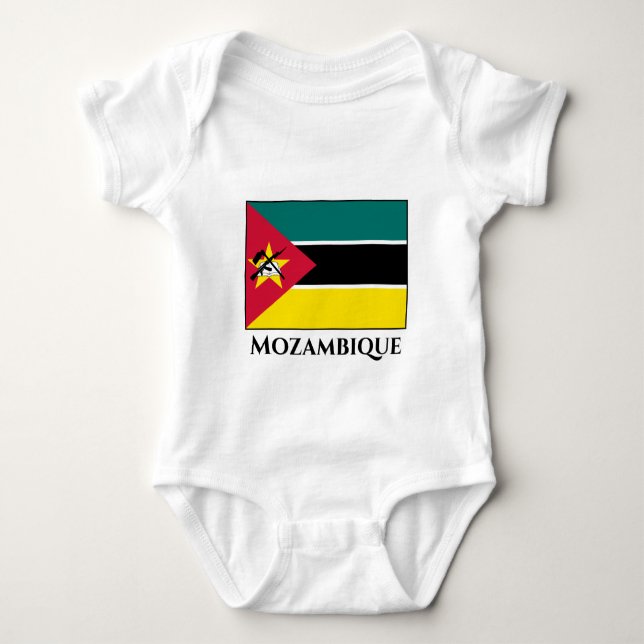 Body Para Bebé Bandera de Mozambique (Anverso)
