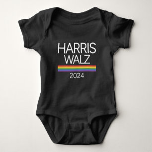 Body Para Bebé Bandera de orgullo LGBTQ arcoíris Harris Walz 2024