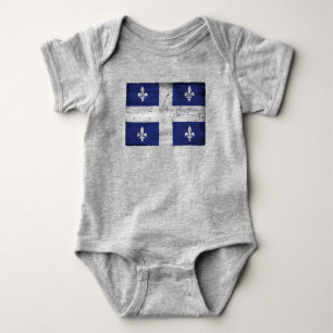 Body Para Bebé Bandera de Quebec estilo grunge erosionado