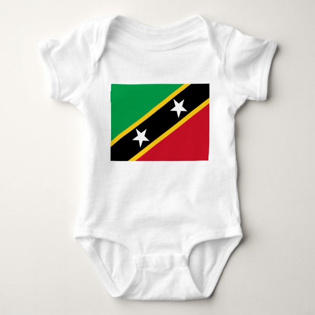 Body Para Bebé Bandera de Saint Kitts y Nevis (Caribe) (Anverso)