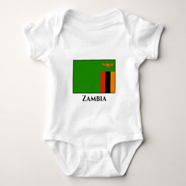 Body Para Bebé Bandera de Zambia (Anverso)