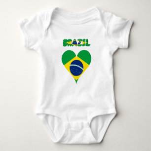 Body Para Bebé Bandera del corazón de Brasil