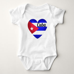 Body Para Bebé Bandera del Corazón de Cuba