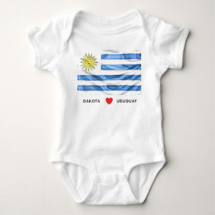 Body Para Bebé Bandera del corazón del personalizado I de Uruguay