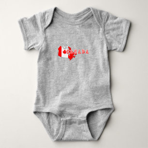 Body Para Bebé Bandera del mapa de la carta de arte canadiense mo