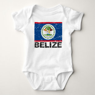 Body Para Bebé Bandera del vintage de Belice