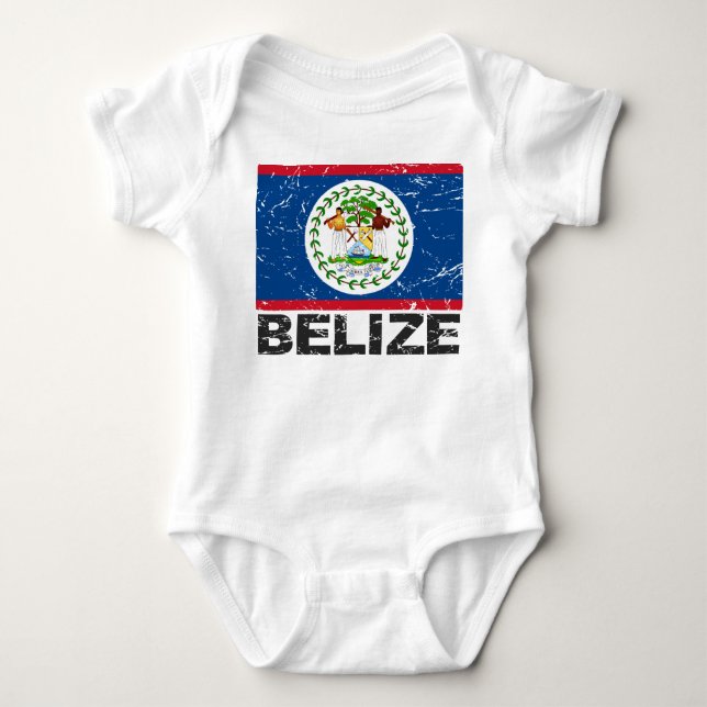 Body Para Bebé Bandera del vintage de Belice (Anverso)