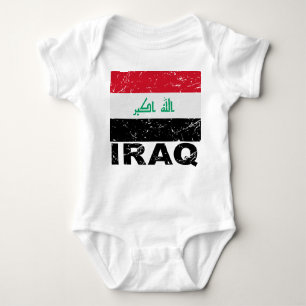 Body Para Bebé Bandera del vintage de Iraq
