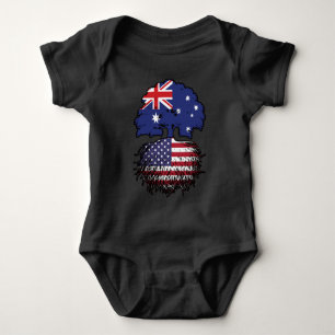 Body Para Bebé Bandera estadounidense australiana de árboles de A