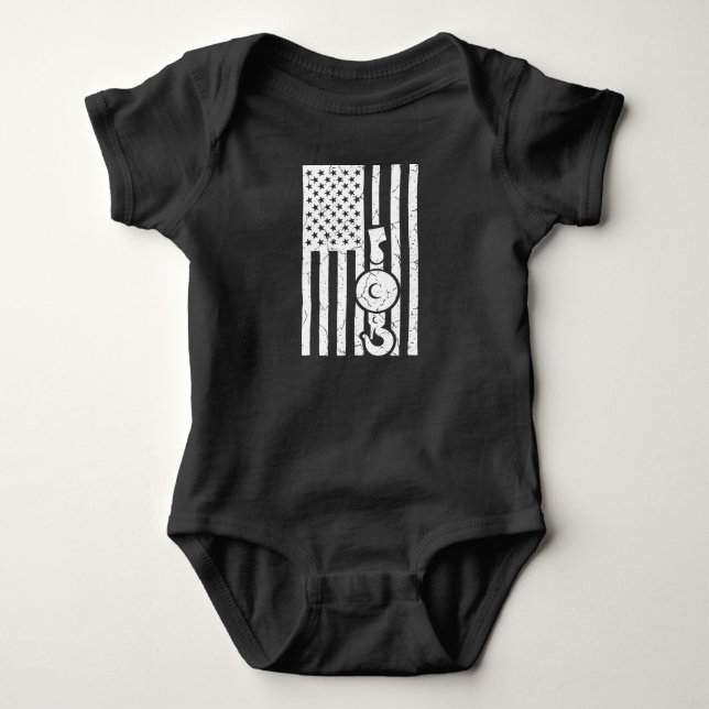 Body Para Bebé BANDERA ESTADOUNIDENSE Camión de remolque de opera (Anverso)