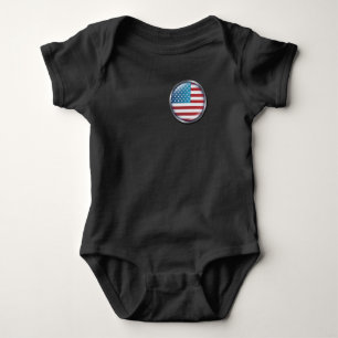 Body Para Bebé Bandera estadounidense en mi corazón - Bandera de 