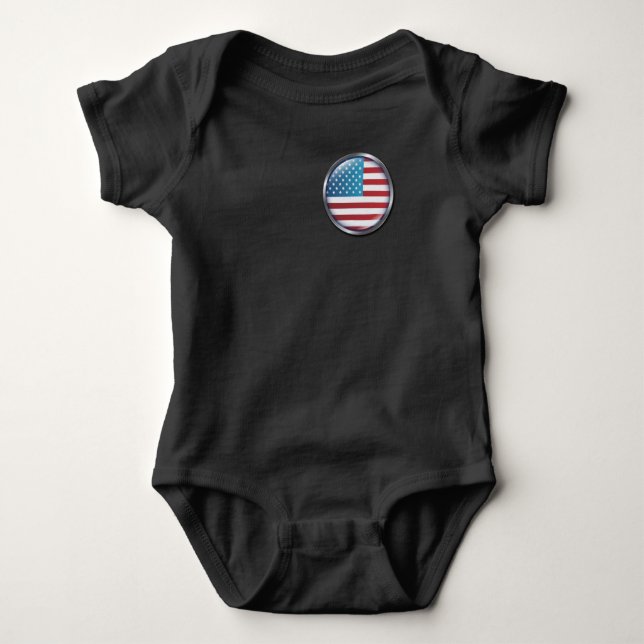 Body Para Bebé Bandera estadounidense en mi corazón - Bandera de  (Anverso)