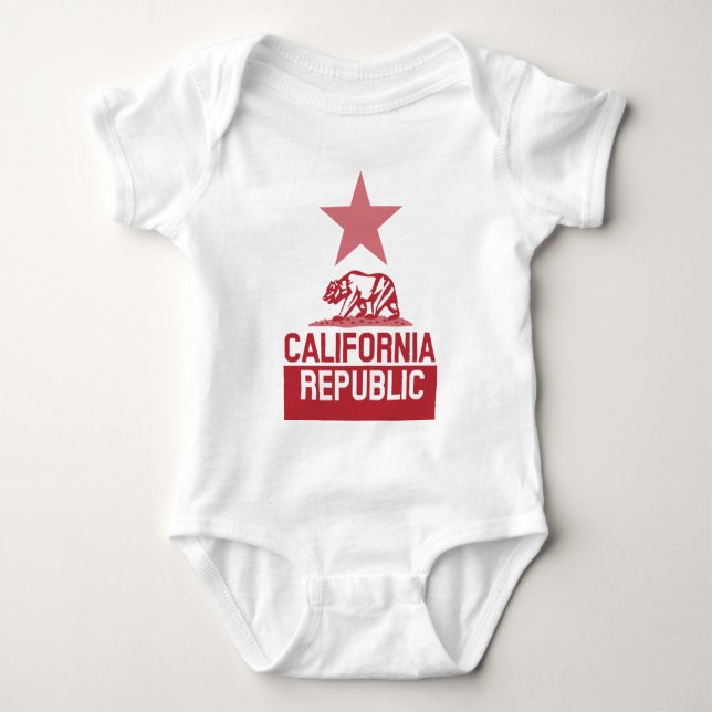 Body Para Bebé Bandera estatal de la REPÚBLICA CALIFORNIA (Anverso)