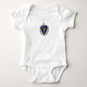 Body Para Bebé Bandera estatal de Massachusetts