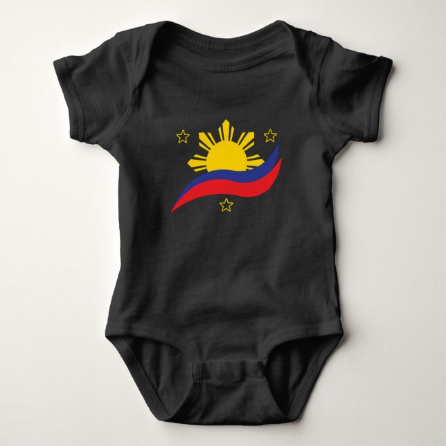 Body Para Bebé Bandera filipina de Pinoy de Filipinas (Anverso)