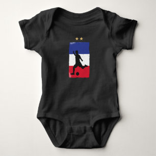 Body Para Bebé Bandera francesa de la camiseta de hinchas de fútb