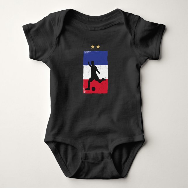 Body Para Bebé Bandera francesa de la camiseta de hinchas de fútb (Anverso)