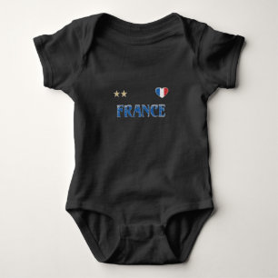 Body Para Bebé Bandera francesa de la camiseta de hinchas de fútb