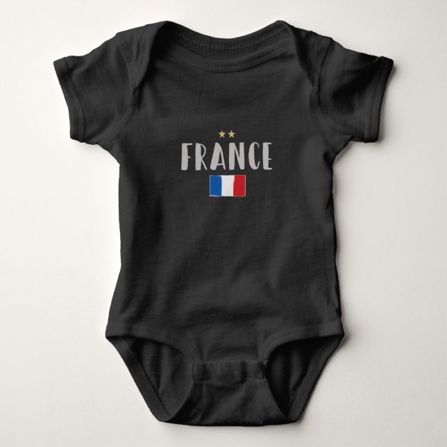 Body Para Bebé Bandera francesa de la camiseta de hinchas de fútb (Anverso)