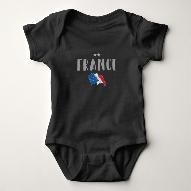 Body Para Bebé Bandera francesa de la camiseta de hinchas de fútb (Anverso)