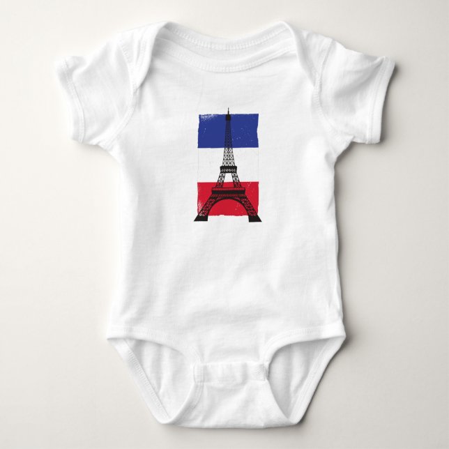 Body Para Bebé Bandera francesa de París (Anverso)