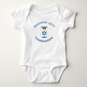 Body Para Bebé Bandera israelí de ángel de Hanukkah azul personal