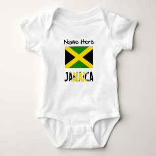 Body Para Bebé Bandera jamaiquina con tu nombre