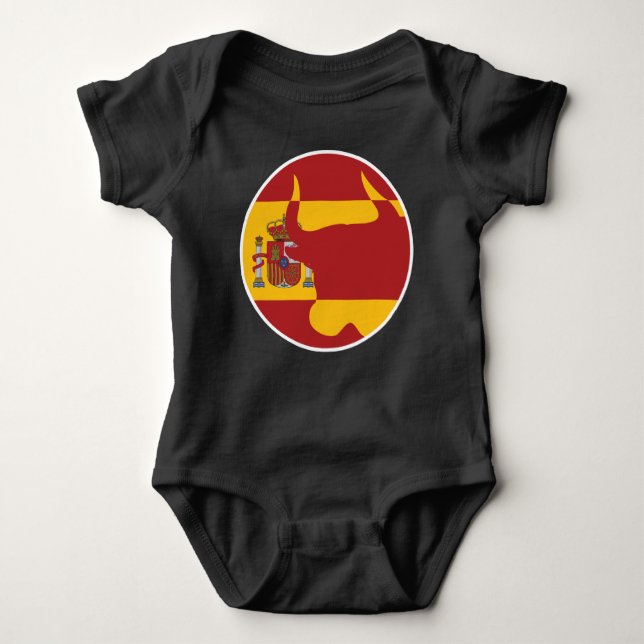 Body Para Bebé Bandera nacional de animales de España Taurus (Anverso)