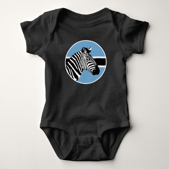 Body Para Bebé Bandera nacional de Botswana Zebra Batswana (Anverso)
